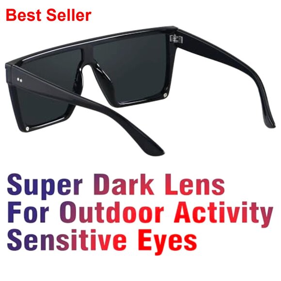 Oversized Square Sunglasses UV400 Protection Lightweight Plastic Frame main image 6